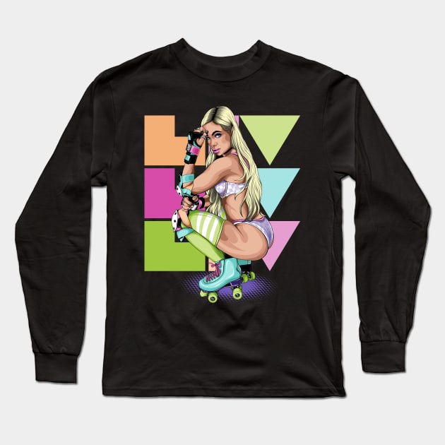 Liv Morgan - Skater Girl Long Sleeve T-Shirt by JosephSheltonArt